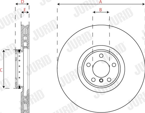 Jurid 563281JC-1 - Гальмівний диск autocars.com.ua