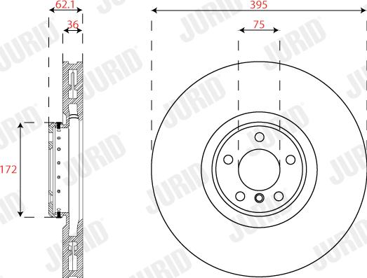 Jurid 563281JC-1 - Гальмівний диск autocars.com.ua