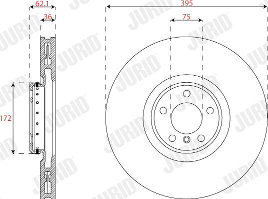 Jurid 563282JC-1 - Гальмівний диск autocars.com.ua