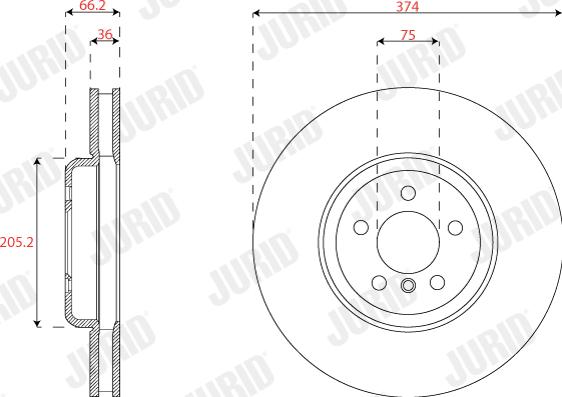 Jurid 563284JC-1 - Гальмівний диск autocars.com.ua