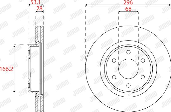 Jurid 563290JC - Гальмівний диск autocars.com.ua