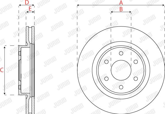 Jurid 563290JC - Гальмівний диск autocars.com.ua