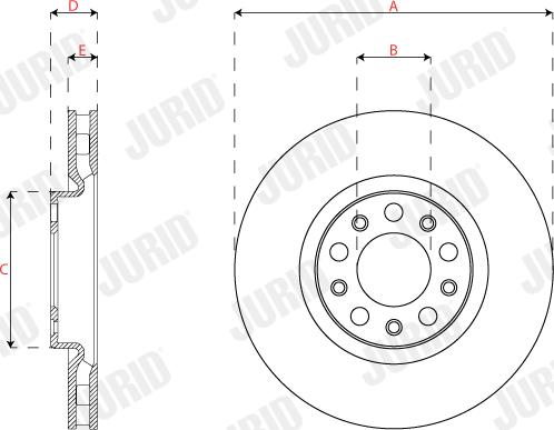 Jurid 563292JC - Гальмівний диск autocars.com.ua