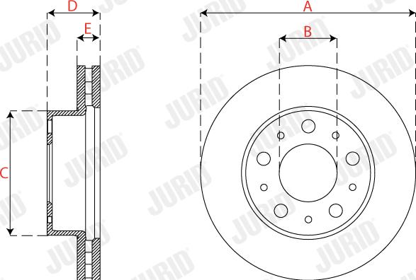 Jurid 563305J-1 - Гальмівний диск autocars.com.ua