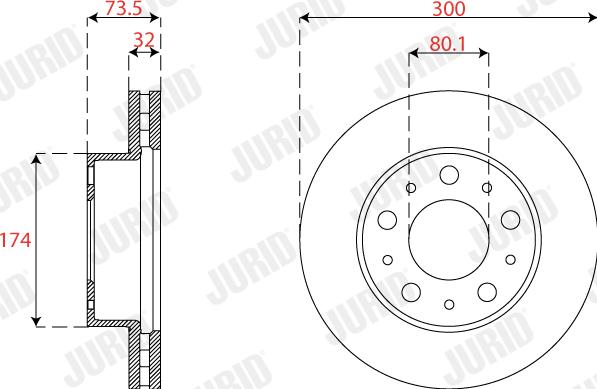 Jurid 563305J-1 - Гальмівний диск autocars.com.ua