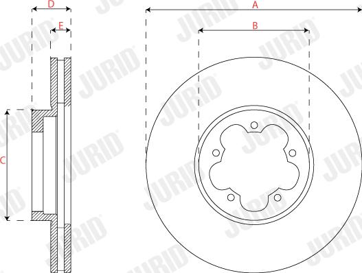 Jurid 563306J - Гальмівний диск autocars.com.ua