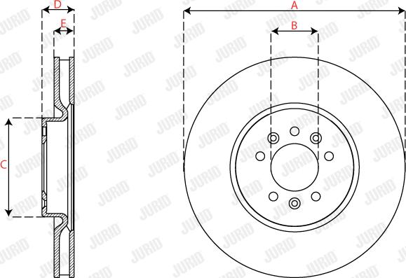 Jurid 563314JC-1 - Гальмівний диск autocars.com.ua