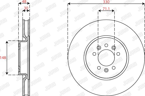 Jurid 563314JC-1 - Гальмівний диск autocars.com.ua