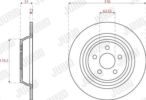 Jurid 563318JC-1 - Гальмівний диск autocars.com.ua