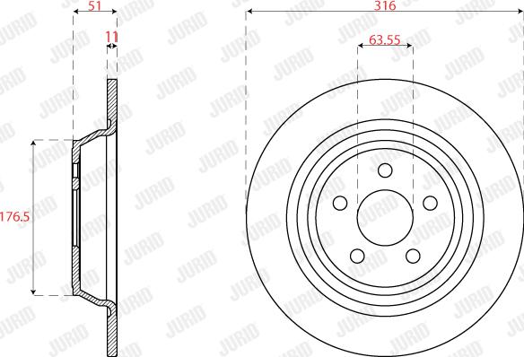 Jurid 563318JC - Гальмівний диск autocars.com.ua
