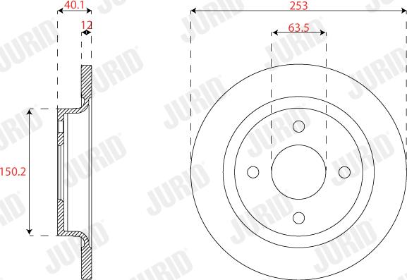 Jurid 563319JC - Гальмівний диск autocars.com.ua