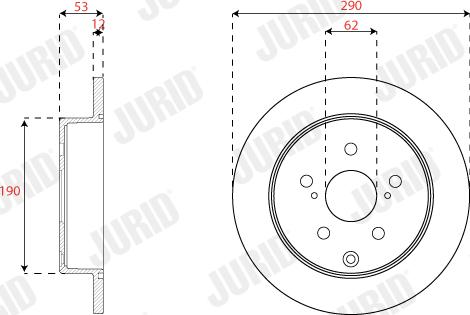 Jurid 563344JC - Гальмівний диск autocars.com.ua