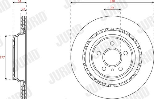 Jurid 563348JC - Гальмівний диск autocars.com.ua