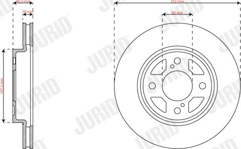 Jurid 563389JC - Гальмівний диск autocars.com.ua