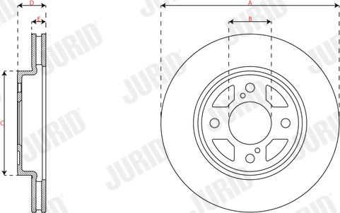 Jurid 563389JC - Гальмівний диск autocars.com.ua