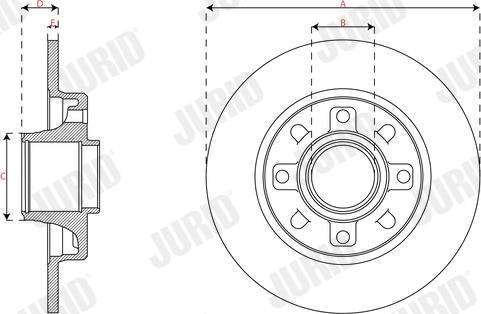 Jurid 563402J-1 - Гальмівний диск autocars.com.ua