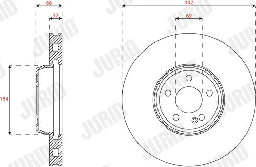 Jurid 563465JC-1 - Гальмівний диск autocars.com.ua