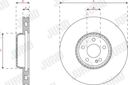 Jurid 563465JC-1 - Гальмівний диск autocars.com.ua