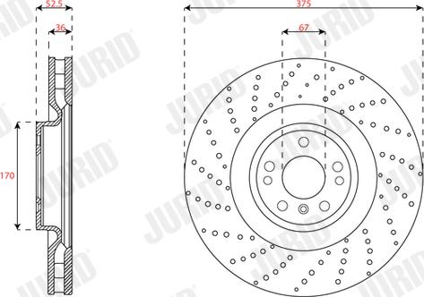 Jurid 563483JC-1 - Гальмівний диск autocars.com.ua