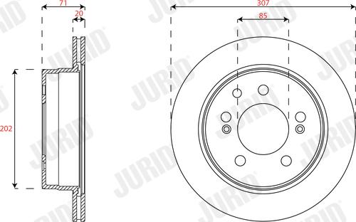 Jurid 563501J - Гальмівний диск autocars.com.ua