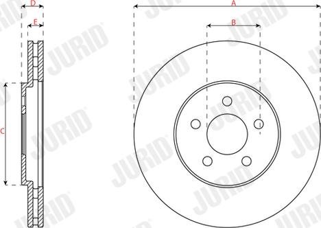 Jurid 563568J - Гальмівний диск autocars.com.ua