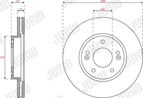 Jurid 563579JC - Гальмівний диск autocars.com.ua