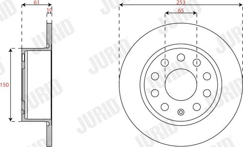 Jurid 563593JC-1 - Тормозной диск avtokuzovplus.com.ua