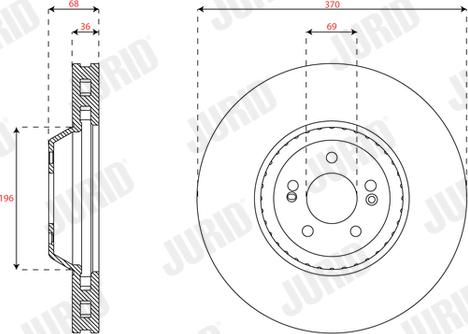 Jurid 563617JC-1 - Гальмівний диск autocars.com.ua