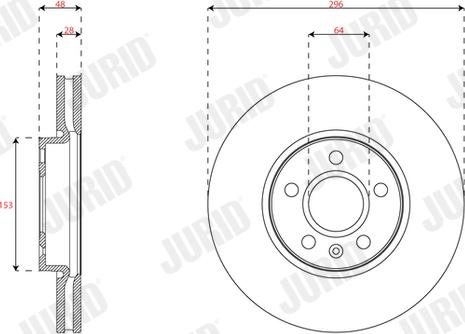 Jurid 563626JC - Гальмівний диск autocars.com.ua