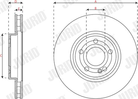 Jurid 563637JC - Гальмівний диск autocars.com.ua