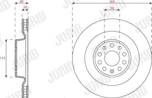 Jurid 563657JC-1 - Гальмівний диск autocars.com.ua