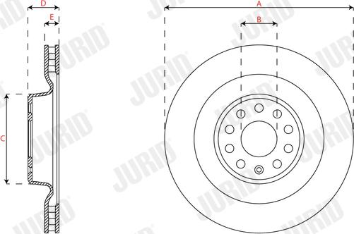 Jurid 563657JC-1 - Гальмівний диск autocars.com.ua