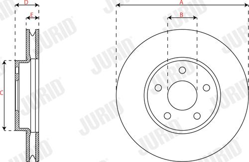 Jurid 563663JC - Гальмівний диск autocars.com.ua