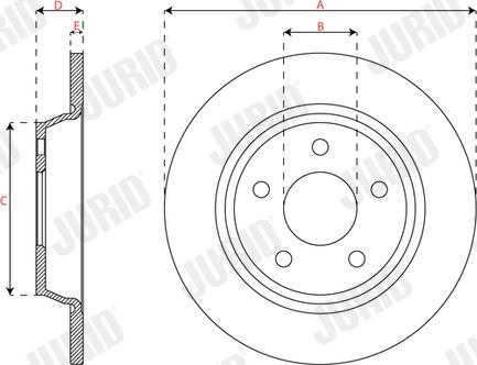 Jurid 563665JC - Гальмівний диск autocars.com.ua