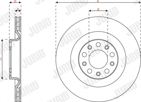 Jurid 563681JC - Гальмівний диск autocars.com.ua