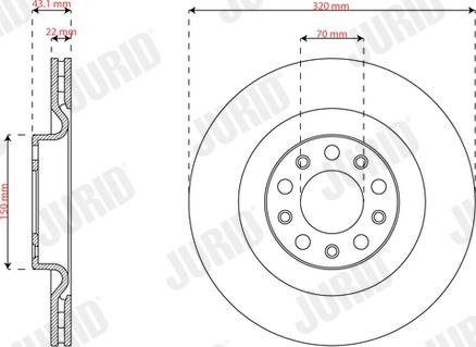 Jurid 563681JC - Гальмівний диск autocars.com.ua