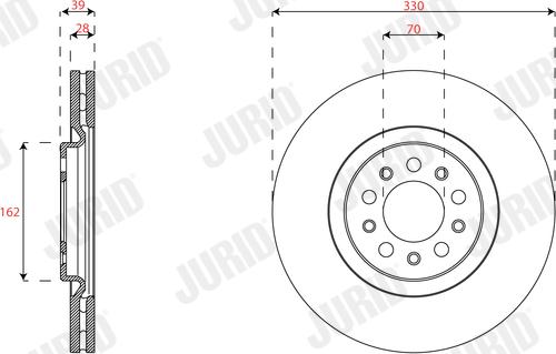 Jurid 563683JC-1 - Гальмівний диск autocars.com.ua