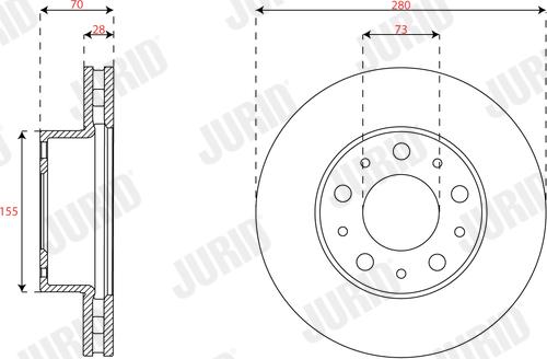 Jurid 563716JC - Гальмівний диск autocars.com.ua