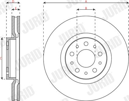 Jurid 563719JC - Гальмівний диск autocars.com.ua