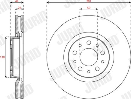 Jurid 563719JC - Гальмівний диск autocars.com.ua