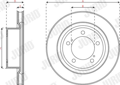 Jurid 563721JC-1 - Гальмівний диск autocars.com.ua