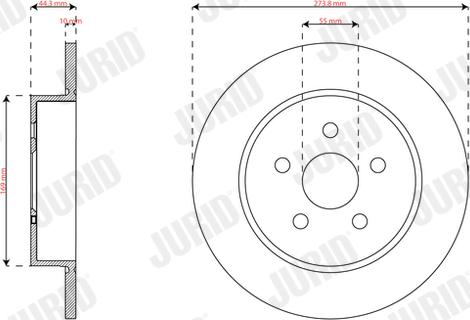 Jurid 563741JC - Гальмівний диск autocars.com.ua