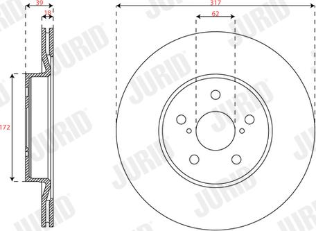 Jurid 563745JC - Гальмівний диск autocars.com.ua