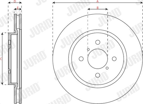 Jurid 563816JC - Гальмівний диск autocars.com.ua