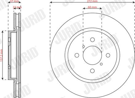 Jurid 563816JC - Гальмівний диск autocars.com.ua