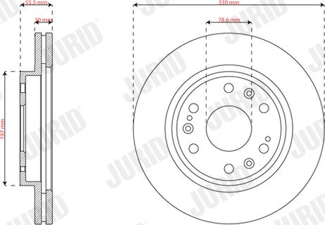 Jurid 563841J-1 - Гальмівний диск autocars.com.ua