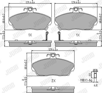 Jurid 571438J - Гальмівні колодки, дискові гальма autocars.com.ua