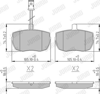 Jurid 571444J - Гальмівні колодки, дискові гальма autocars.com.ua