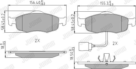 Jurid 571522J - Гальмівні колодки, дискові гальма autocars.com.ua