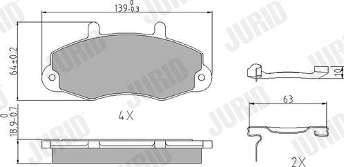 Jurid 571745J - Гальмівні колодки, дискові гальма autocars.com.ua